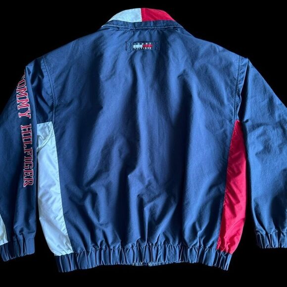 VTG 90’s Y2K Tommy Hilfiger Color Block Embroidered Windbreaker Jacket Size XL - Picture 4 of 9